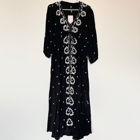 Free People Embroidered Fable Maxi Dress S - Picture 5 of 7